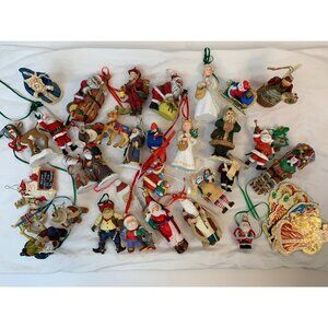 Vintage 90s Christmas Ornament Collection 36 Pieces C9050